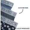 Lucky Brand Mens Underwear Boxer Briefs – 3 Pack Soft Cotton Blend Boxers for Men with Functional Fly Pouch, 6″ Inseam(Blue Heather/Print/Charcoal)