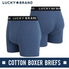 Lucky Brand Mens Underwear Boxer Briefs – 3 Pack Soft Cotton Blend Boxers for Men with Functional Fly Pouch, 6″ Inseam(Grey/Black/Navy)