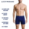 Lucky Brand Mens Underwear Boxer Briefs – 3 Pack Soft Cotton Blend Boxers for Men with Functional Fly Pouch, 6″ Inseam(Grey/Black/Navy)
