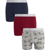 Indigo/Grey Heather Print/Tibetan Red