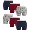 Indigo/Grey Heather Print/Tibetan Red