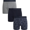 Lucky Brand Mens Underwear Boxer Briefs – 3 Pack Soft Cotton Blend Boxers for Men with Functional Fly Pouch, 6″ Inseam(Navy/Grey)
